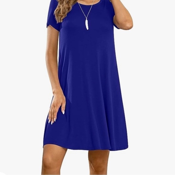 Yelete Dresses & Skirts - It has POCKETS! Royal blue T-shirt Dress, size M.
